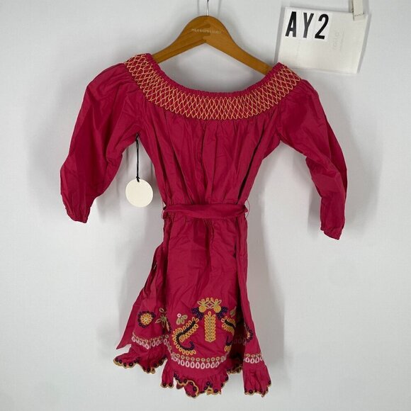 NWT Tularosa pink embroidered  mini dress XS - Picture 1 of 16